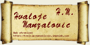 Hvaloje Manzalović vizit kartica